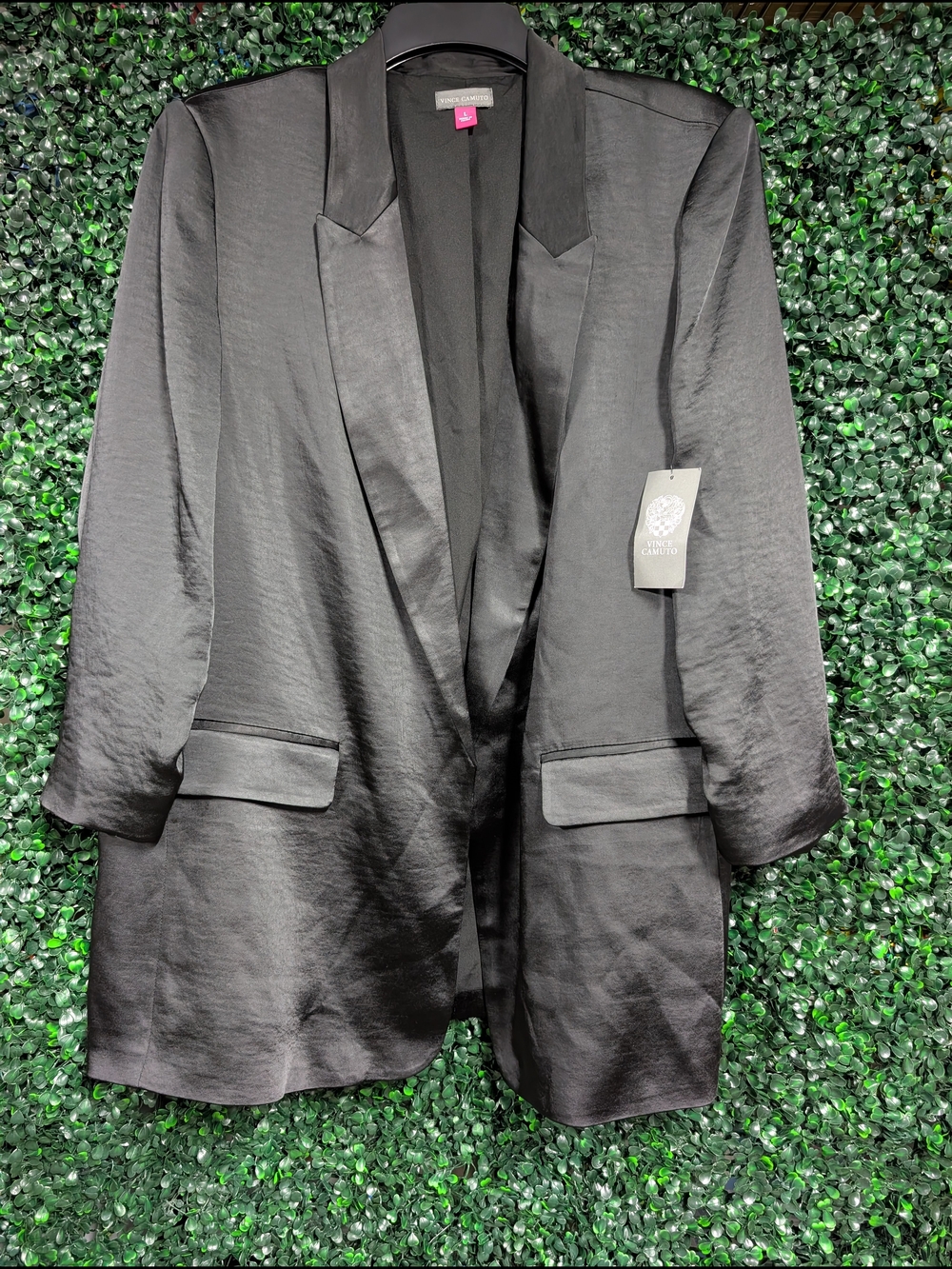Vince Camuto Black Satin Blazer